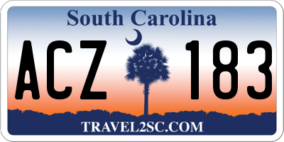 SC license plate ACZ183