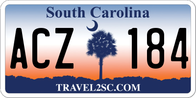 SC license plate ACZ184