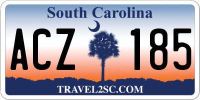 SC license plate ACZ185