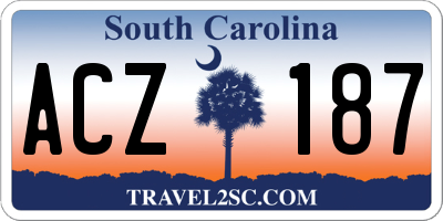 SC license plate ACZ187