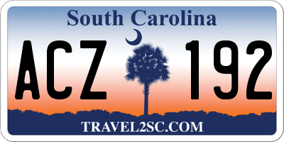 SC license plate ACZ192