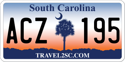 SC license plate ACZ195