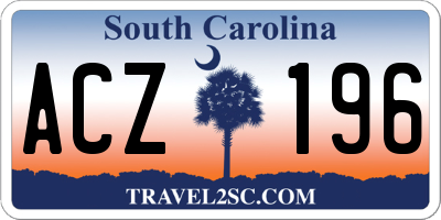 SC license plate ACZ196