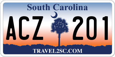 SC license plate ACZ201