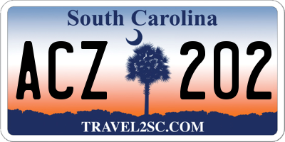 SC license plate ACZ202