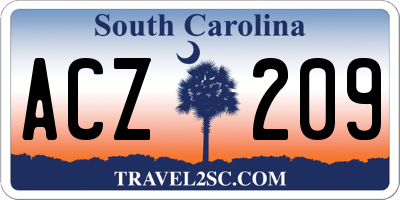 SC license plate ACZ209