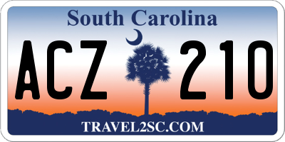 SC license plate ACZ210
