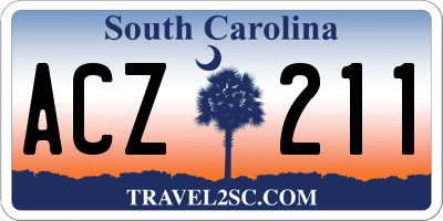 SC license plate ACZ211