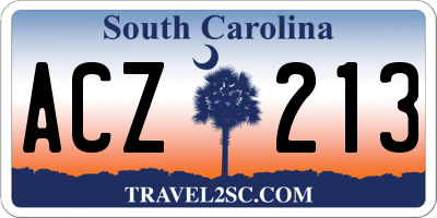 SC license plate ACZ213
