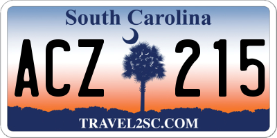 SC license plate ACZ215