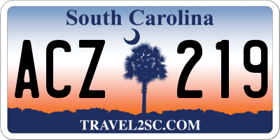 SC license plate ACZ219