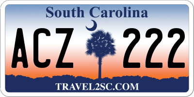 SC license plate ACZ222