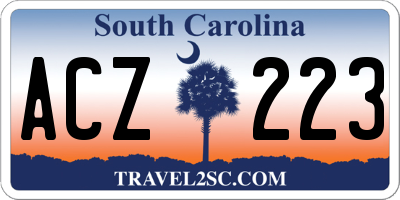 SC license plate ACZ223