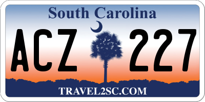 SC license plate ACZ227