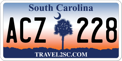 SC license plate ACZ228