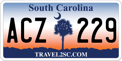 SC license plate ACZ229