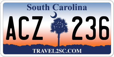 SC license plate ACZ236