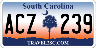 SC license plate ACZ239