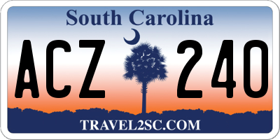 SC license plate ACZ240