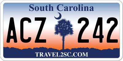 SC license plate ACZ242
