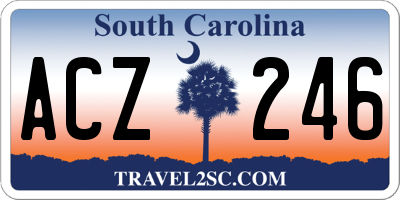 SC license plate ACZ246