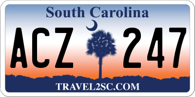 SC license plate ACZ247