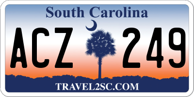 SC license plate ACZ249