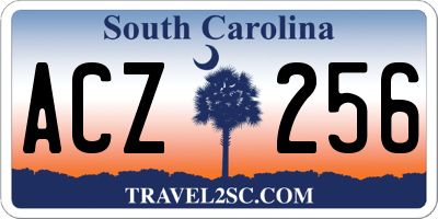 SC license plate ACZ256