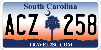 SC license plate ACZ258