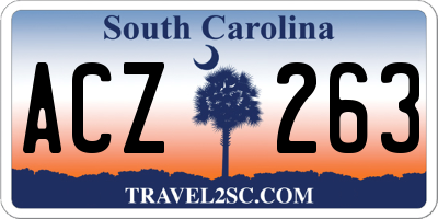 SC license plate ACZ263