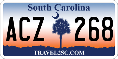 SC license plate ACZ268