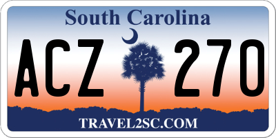 SC license plate ACZ270