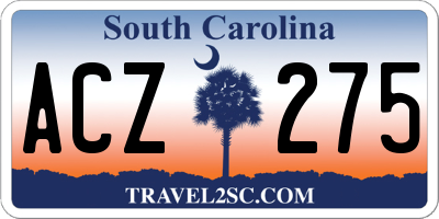 SC license plate ACZ275