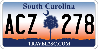 SC license plate ACZ278