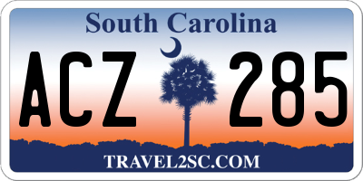 SC license plate ACZ285