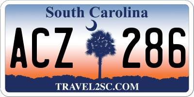 SC license plate ACZ286