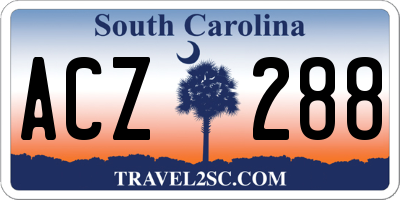SC license plate ACZ288