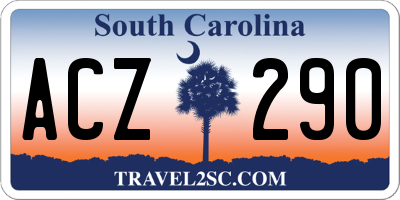 SC license plate ACZ290