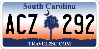 SC license plate ACZ292