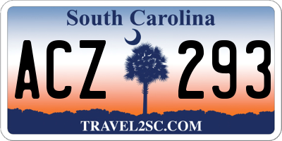 SC license plate ACZ293