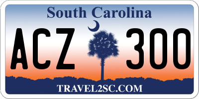SC license plate ACZ300