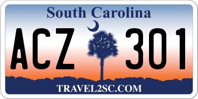 SC license plate ACZ301