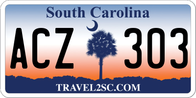 SC license plate ACZ303