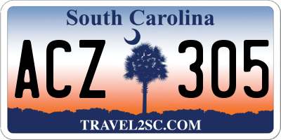 SC license plate ACZ305