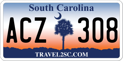 SC license plate ACZ308