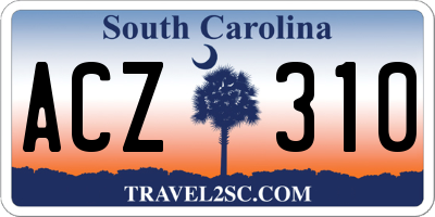 SC license plate ACZ310