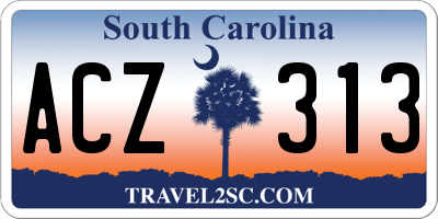 SC license plate ACZ313