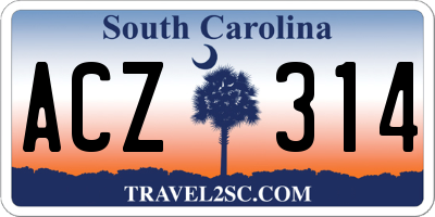 SC license plate ACZ314