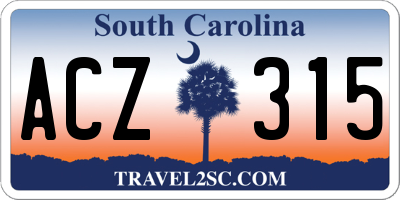 SC license plate ACZ315