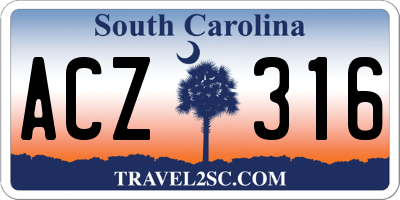 SC license plate ACZ316